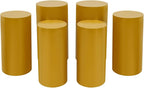6Pcs Metal Pedestal Stand for Party, Large Gold Cake Stand, Pedestal Display Plinth Pillars for Wedding Ceremony Birthday Party Art Decor, Column Decorative Cube for Wedding Dessert Table Display