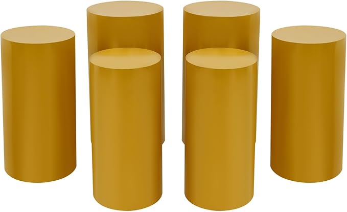 6Pcs Metal Pedestal Stand for Party, Large Gold Cake Stand, Pedestal Display Plinth Pillars for Wedding Ceremony Birthday Party Art Decor, Column Decorative Cube for Wedding Dessert Table Display