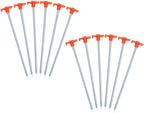 12pcs Heavy Duty Steel Tent Ground Anchors Thickened Metal Pegs for Camping Beach Hiking Deep Penetration for Enhanced Stability Soft Soil and Wind Resistance