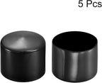 uxcell 5pcs Rubber End Caps 2 3/16"(55mm) ID Vinyl PVC Round Tube Bolt Cap Cover Screw Thread Protectors Black
