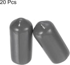 uxcell 20pcs Rubber End Caps 7mm(1/4") ID Vinyl PVC Round Tube Bolt Cap Cover Screw Thread Protectors Dark Grey