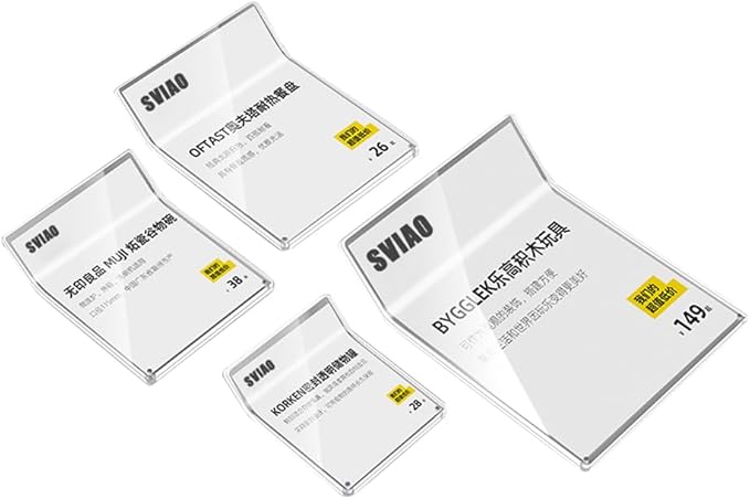 Acrylic Sign Holder Price Tag Displays Table Top Sign Stand (B：100*130mm/3.94*5.12 inches)