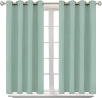 BGment Blackout Curtains - Grommet Thermal Insulated Room Darkening Bedroom and Living Room Curtains, Set of 2 Panels (52 x 54 Inch, Frosty Green)