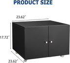 Metal Printer Stand with Storage, Heavy Duty 3D Printer Cabinet on Wheels for Home Office, Table for Printers with Adjustable Shelf Under Desk File Storage Black 17.7''H