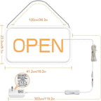 16"x 9" Ultra Bright 12V Neon Open Sign for Business, LED Open Neon Sign, Electric Light up Signs for Stores, Restaurants Offices Retail Shops Window (Yellow-White-Horizontal)