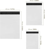 300pcs White Self-Sealing Poly Mailers, 3 Assorted Sizes Waterproof Tear-Resistant Shipping Bags for Clothing, Gifts Packaging