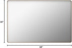 LOAAO 48”X30” Gold Bathroom Mirror, Rounded Rectangle Gold Frame Mirror, Brushed Gold Bathroom Vanity Mirror Wall-Mounted, Anti-Rust, Tempered Glass, Hangs Horizontally or Vertically