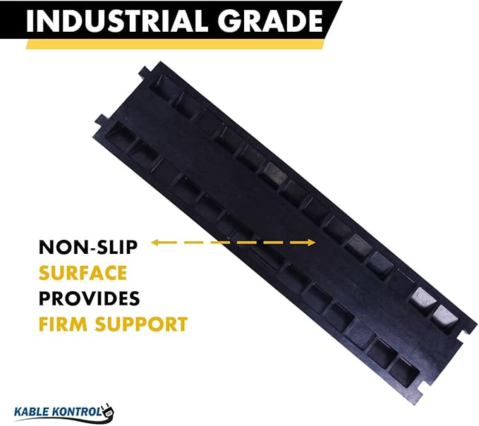 Kable Kontrol Atlas Heavy Duty Cable Protector Ramp - 2 Channel Bulk Wholesale Pallet - 20 Pcs - 40” Long Black & Yellow - 24,000 Lbs Capacity - Rubber Speed Bump Wire Protector Cord Cover - CP9987