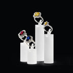 Oirlv Acrylic Jewelry Display Stand Ring Showcase Display Holder 7 PCS Rings Stand (White Frosted)