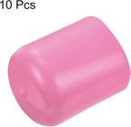 uxcell 10pcs Rubber End Caps 21mm ID Vinyl Round End Cap Cover Screw Thread Protectors Pink