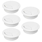 5 Pcs Desk Grommet 2-1/16" / 53 mm, Desk Cord Hole Cover, Cable Grommet ABS Plastic, Desk Hole Grommet for Home & Office Pc, Detachable Adjustable Cable Cord Organizer-White