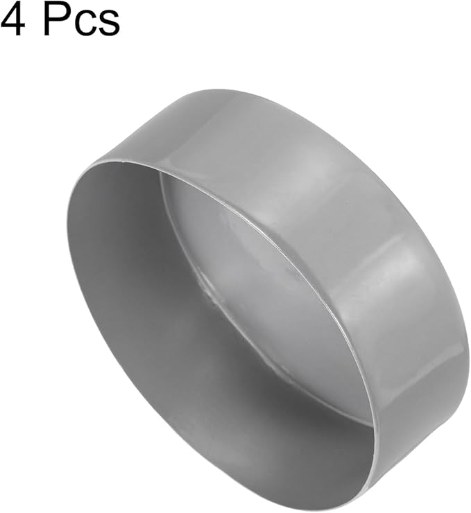 uxcell 4pcs Rubber End Caps 5 15/16"(150mm) ID Vinyl Round End Cap Cover Screw Thread Protectors Dark Grey, 50mm Height