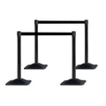 10 ft Crowd Control Stanchion Set, Crowd Control Barrier, Stanchions with Retractable Belts & Base, Retractable Stanchions, Queue Management Stanchion (4 Pack) (Black)