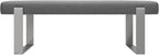 VANT Upholstered Bed Bench - Boucle Grey - Brushed Nickel - Contemporary Modern, Bedroom Bench Seat, Hallway, or Entryway