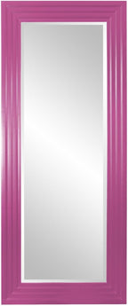 Howard Elliott Hot Pink Tall Delano Mirror, Large Self Standing Full Length Rectangular Mirror with Stepped Levels, 34 x 82 Inch