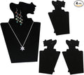 Coward 4 Pcs/Set Necklace Earring Set Display for Selling, Necklace Jewelry Holder Stand for Show, Beige Velvet Necklace Rack Organizer for Photography (Black Velvet)