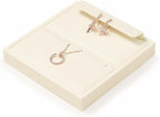 Oirlv Microfiber Jewelry Display Storage Tray Pendant Stud Earrings Tray Organizer Necklace Stud Earrings Jewelry Plate Necklace Holder(Beige)
