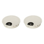2 Pack Desk Grommet 2 Inch 50mm, Zinc Alloy Computer Desk Wire Hole Cover, Office Desktop Cord Cable Hole Metal Ring, Brushed Silver