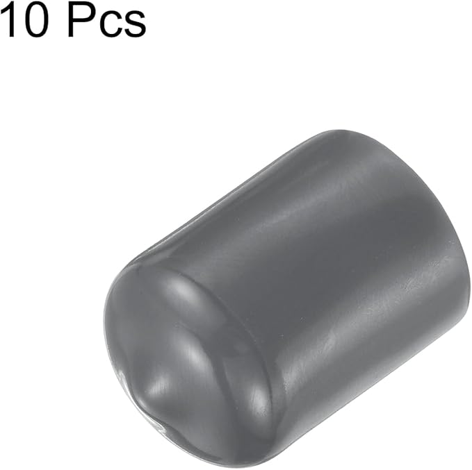 uxcell 10pcs Rubber End Caps 18mm ID Vinyl Round End Cap Cover Screw Thread Protector Dark Grey
