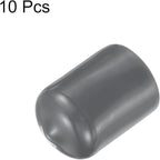 uxcell 10pcs Rubber End Caps 16mm ID Vinyl Round End Cap Cover Screw Thread Protector Dark Grey