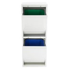 Dual Tilt Out Trash Can Cabinet Waste and Recycling Bin Combo Large Garbage Cans for Kitchen Home Stainless Steel Dog Proof Trash Can Cabinet