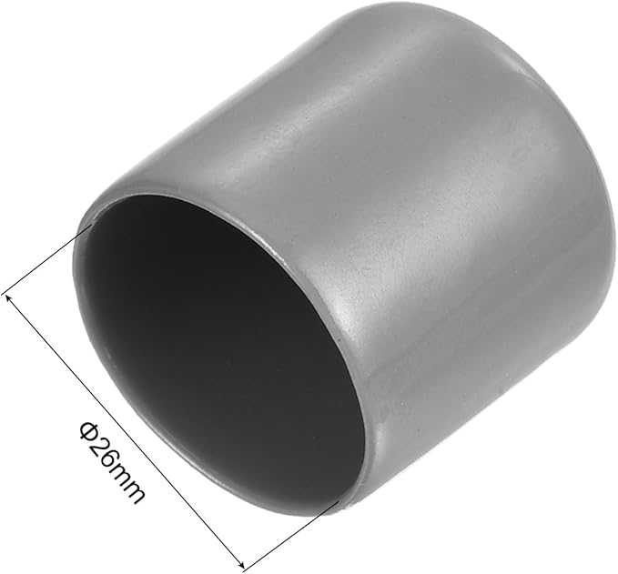 uxcell 5pcs Rubber End Caps Protective Caps 26mm ID Vinyl PVC Round Tube Bolt Cap Cover Screw Thread Protectors Light Gray