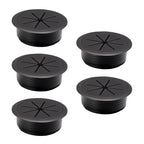 5 Pcs Desk Grommet 2-1/16" / 53 mm, Desk Cord Hole Cover, Cable Grommet ABS Plastic, Desk Hole Grommet for Home & Office Pc, Detachable Adjustable Cable Cord Organizer-Black