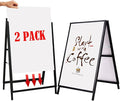 YDisplay A Frame Sign Heavy Duty Sidewalk Sign for Poster Board 24x 36 inches Double-Sided Sandwich Sign,Including 2 Anti-Glare Covers & Corrugated Boards for Indoor Outdoor,Black