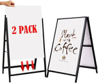 YDisplay A Frame Sign Heavy Duty Sidewalk Sign for Poster Board 24x 36 inches Double-Sided Sandwich Sign,Including 2 Anti-Glare Covers & Corrugated Boards for Indoor Outdoor,Black