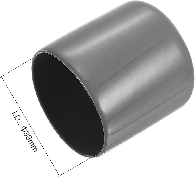 uxcell 10pcs Rubber End Caps 38mm ID Vinyl Round End Cap Cover Screw Thread Protectors Dark Grey