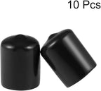 uxcell 10pcs Rubber End Caps 20mm ID Vinyl Round End Cap Cover Screw Thread Protectors Black