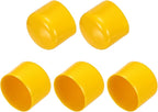 uxcell 5pcs Rubber End Caps 55mm(2.2 Inch) ID Vinyl PVC Round Tube Bolt Cap Cover Screw Thread Protectors Yellow