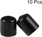uxcell 10pcs Rubber End Caps 16mm ID Vinyl Round End Cap Cover Screw Thread Protectors Black