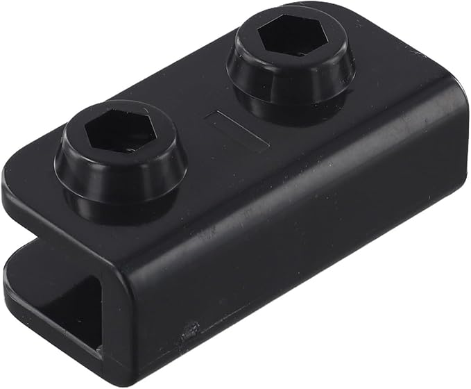 Replacement Connector for Pop-Up Gazebo, Rectangular Bracket Set Compatible with Tent Gazebo, 2-Way Fit, Black, Fits Glass Fiber Support Pole, 1/4 Pack(1Pc)