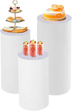 3 Pcs Wedding Cylinder Stands, Party Cylinders Set of 3 Stand, Acrylic Round Pedestal Stand for Wedding Birthday Party 23.6'', 29.5'', 35.4'' H
