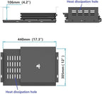 JINGCHENGMEI Under Desk Computer Mount for Small Form Factor SFF Computers and PCs,Using Space 17.3" x H 4" x D 12", Compatible with PlayStation 4, PS4 Slim, PS4 Pro,Gaming Under Desk(4inch High)
