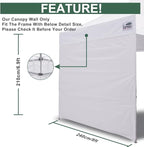 Eurmax USA Instant Canopy SunWall Tent Tarp Shelter 8x8, 1 Pack Sidewall (Blue)