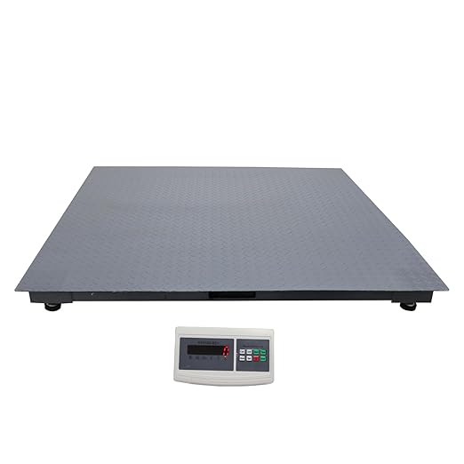 1-5T Industrial Floor Scale Heavy Duty Pallet Scales(4.92ft*4.92ft) Pallet Floor Scale with Smart Digital Indicator for Warehouse Shipping, Commercial Weighing 100-240V