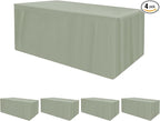 HolidayIdeas Fitted Tablecloths for 4 Foot Rectangle Table, Wrinkle Resistant Washable Table Cover 24x48 Inch for Vendor Booth Display, Banquet, Trade Show, Sage Green, 4 Pcs