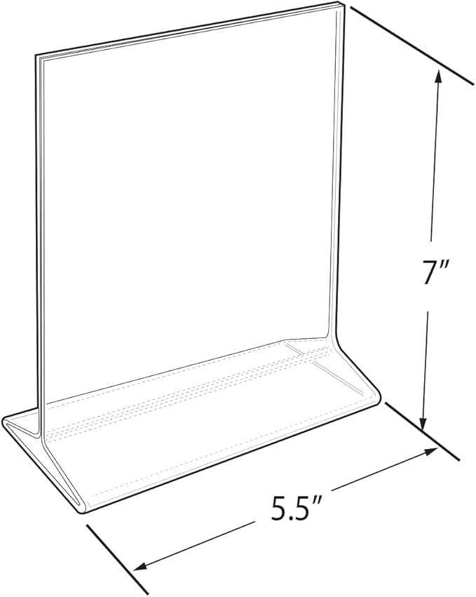 Azar Displays 142709 5.5-Inch Width by 7-Inch Height Top-Load Acrylic Sign Holder, 10-Pack