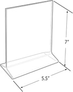 Azar Displays 142709 5.5-Inch Width by 7-Inch Height Top-Load Acrylic Sign Holder, 10-Pack