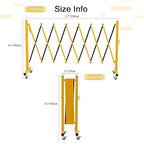 GYMTIME Expandable Metal Barricade, Portable Safety Traffic Barrier with Casters, Mobile Driveway Gate, Adjustable Security Fence, 11 Feet, Yellow and Black