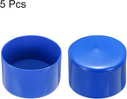 uxcell 5pcs Rubber End Caps 75mm(3 Inch) ID Vinyl PVC Round Tube Bolt Cap Cover Screw Thread Protectors Blue