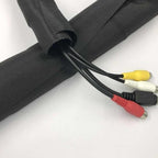 Braided Split Wire Loom Black Wire Cover Protective Harness Tubing Cable Management Self Wrap Cord Sleeve Mesh Woven 1"-24ft