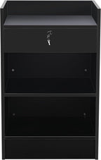 Portable Cash Register Stand - Black Cash Wrap Checkout Desk with Drawer for Retail, Meetings, Reception & Events