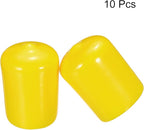 uxcell 10pcs Rubber End Caps 19mm(3/4") ID Vinyl Round End Cap Cover Screw Thread Protectors, Yellow