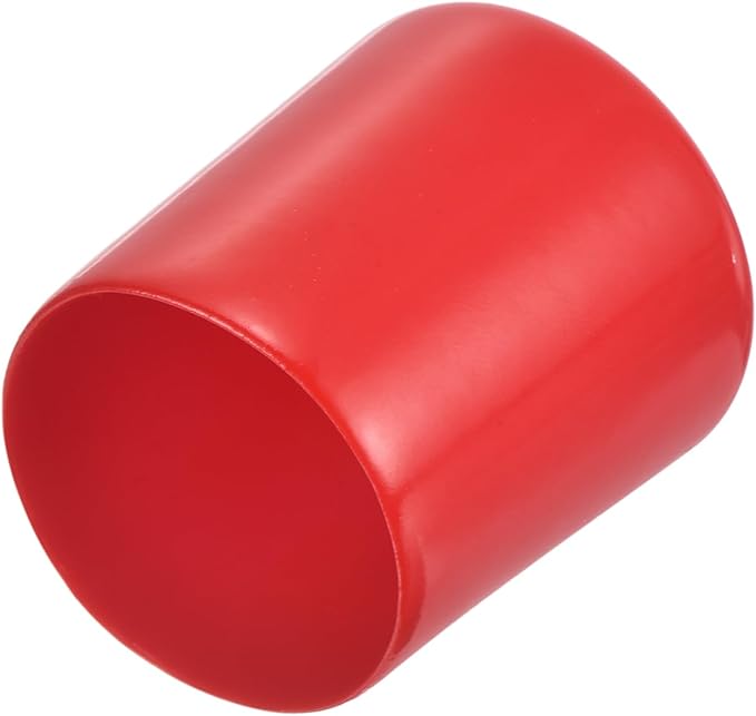 uxcell 4pcs Rubber End Caps 1 7/16"(37mm) ID Vinyl Round End Cap Cover Screw Thread Protectors Red, 30mm Height