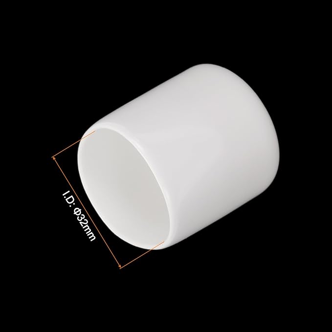 uxcell 5pcs Rubber End Caps 32mm ID Vinyl Round Tube Bolt Cap Cover Screw Thread Protectors White