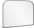 Modern Large Wall Mirror, Modern Mantel Minimalist Home Decor, Brushed Black Metal Framed Arched Mirror for Living Room, Bedroom, Fireplace, Mantle, Entryway, Bathroom, 48" x 30", Black