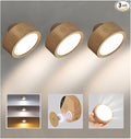 EZVALO LED Wall Mounted Lights, 5500mAh Rechargeable Wall Sconces Lamp, 3 Color Temps & Remote and Touch Control, 360°Rotation Dimmable Cordless Wall Light Burlywood (3 Pack)